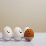 eggs in tray on white surface